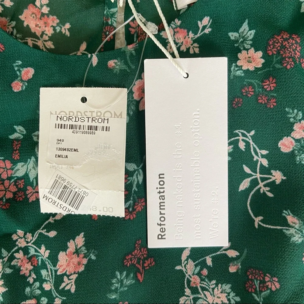 🌿|NWT| Reformation Juni Floral Long Sleeve Dress - Picture 11 of 16